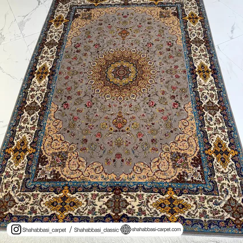 فرش تمام ابریشم کد 133 طوسی — تصویر ۴