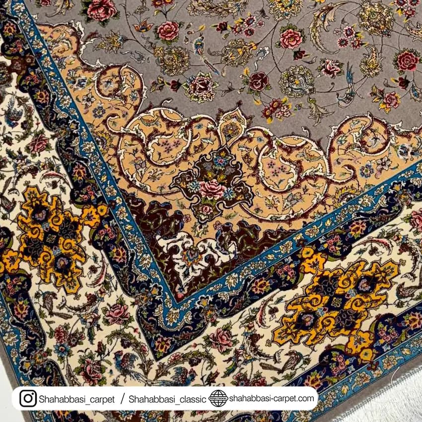 فرش تمام ابریشم کد 133 طوسی — تصویر ۳