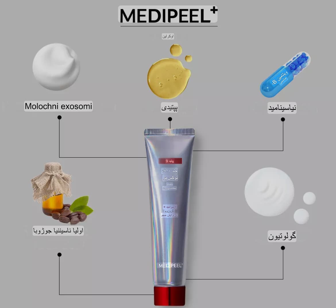 ماسک حجم دهنده و درخشان کننده بایو تاکس مدی پیل مدل Peptide 9 Volume حجم 70 میلی لیتر — تصویر ۴