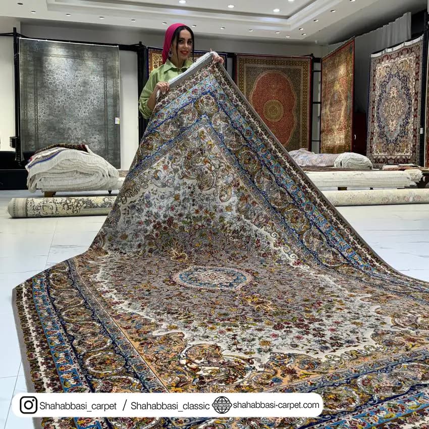 فرش تمام ابریشم کد 126 طوسی