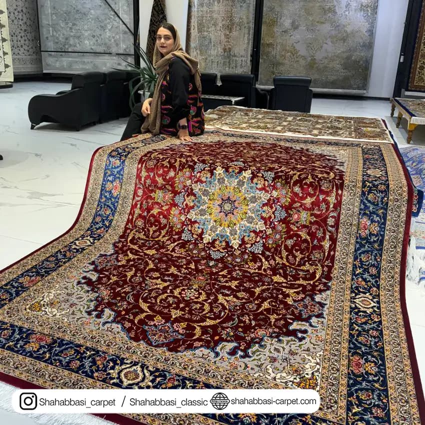 فرش ابریشم کد 117 لاکی — تصویر ۵