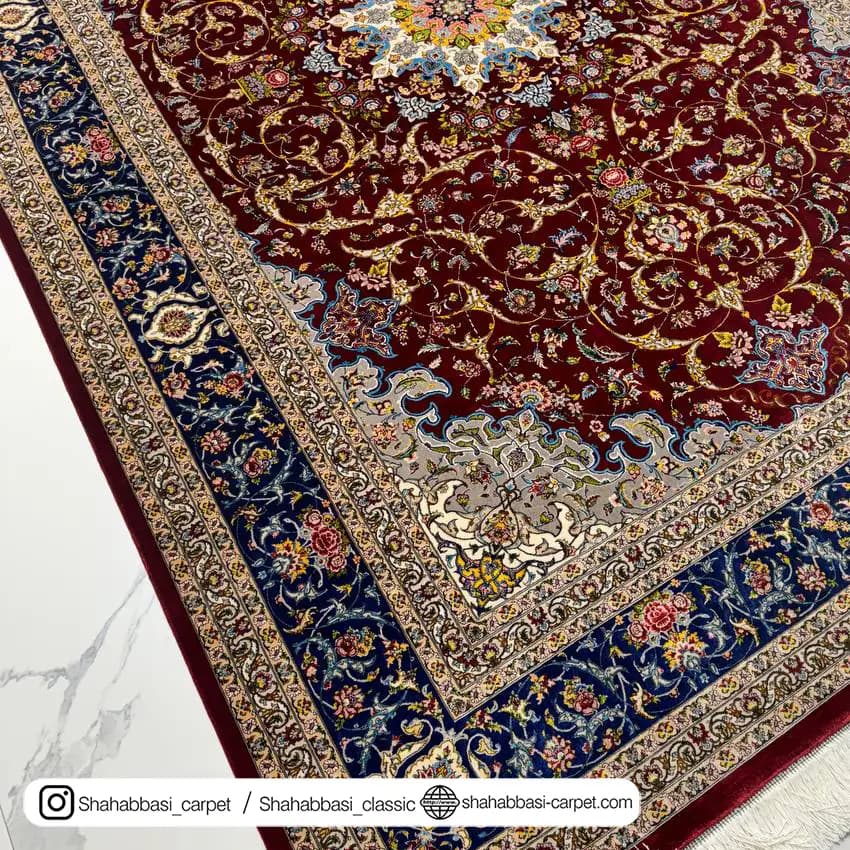 فرش ابریشم کد 117 لاکی — تصویر ۷