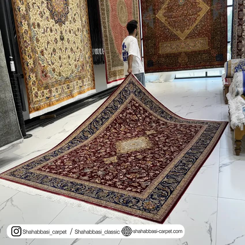فرش ابریشم کد 112 لاکی