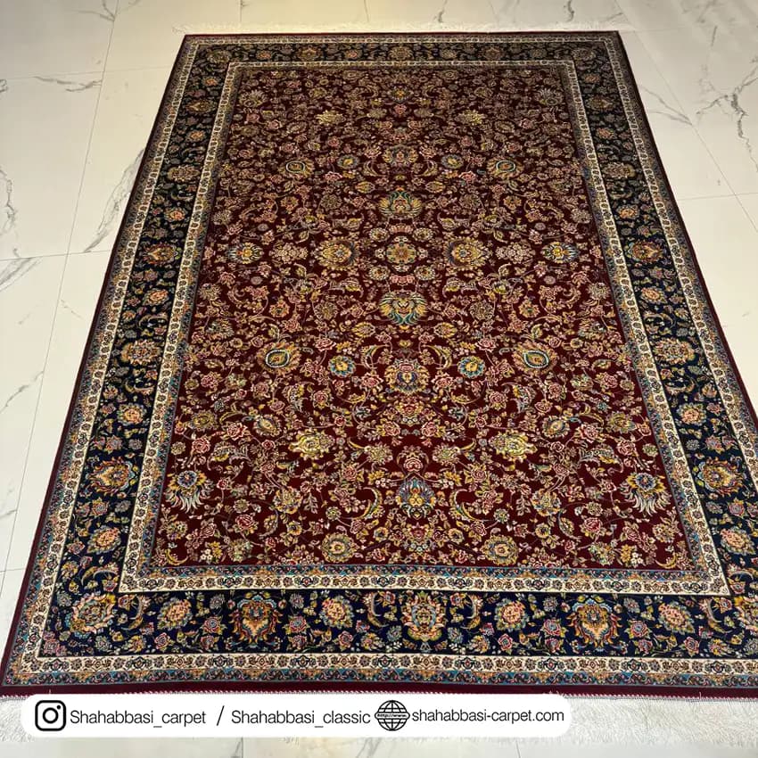فرش ابریشم کد 110 لاکی — تصویر ۴