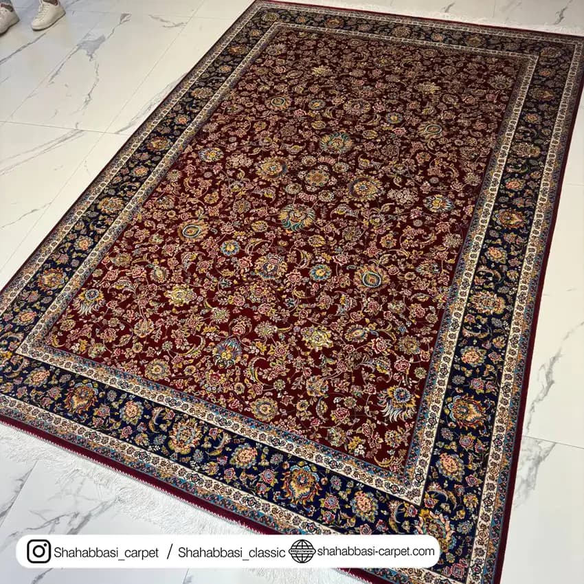 فرش ابریشم کد 110 لاکی — تصویر ۲