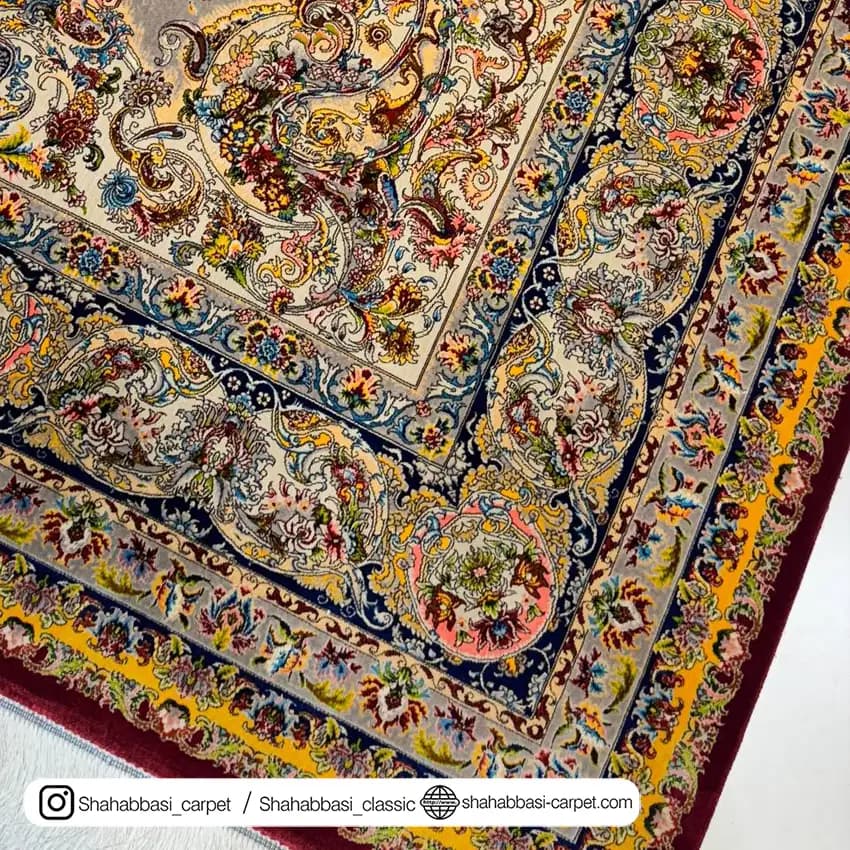 فرش ابریشم کد 109 طوسی — تصویر ۴