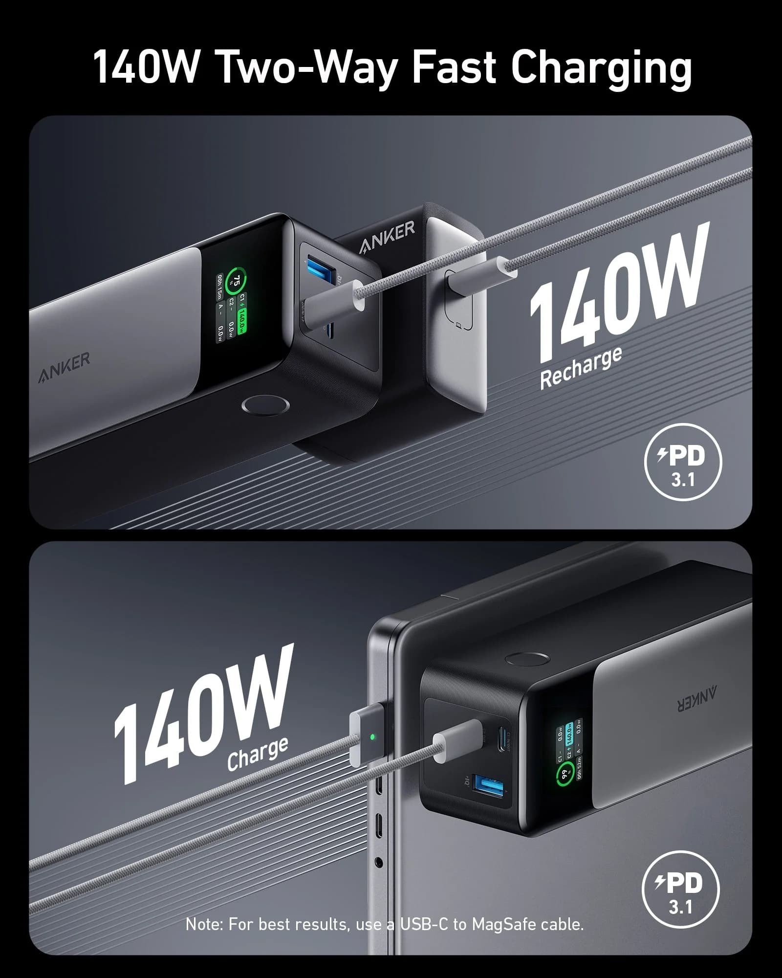 پاوربانک 140W انکر Anker 737 Power Bank 24000 mAh PowerCore A1289 — تصویر ۱۱