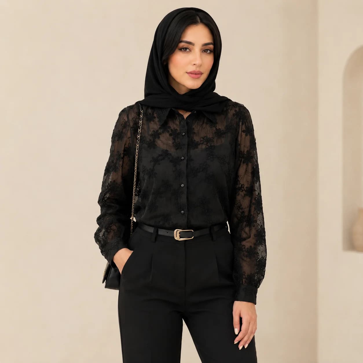 شومیز گیپور همراه تاپ — تصویر ۵