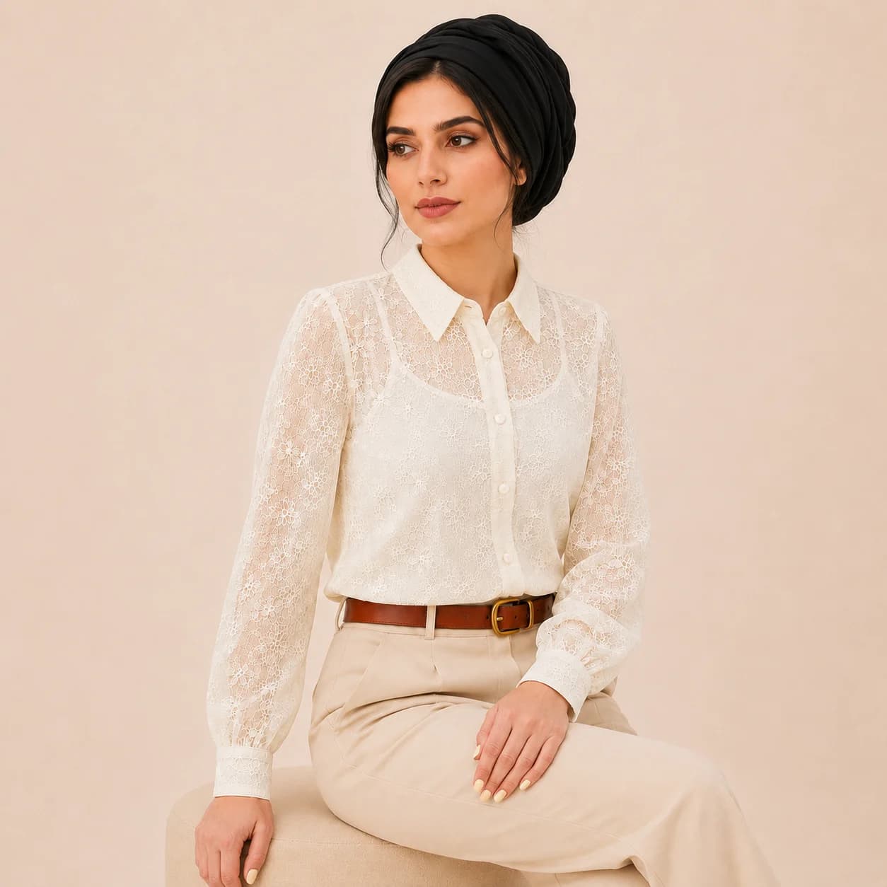 شومیز گیپور همراه تاپ — تصویر ۶