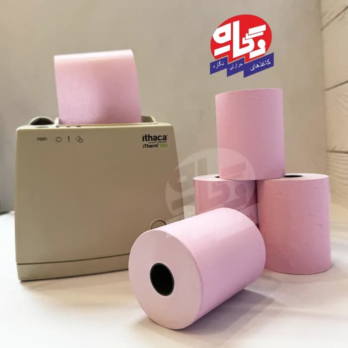 رول حرارتی فیش پرینتر رنگی صورتی 55 متری