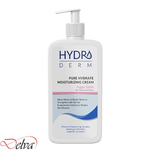 کرم پمپی مرطوب کننده و نرم کننده دست و صورت صورتی 500ml – SATIN هیدرودرم — تصویر ۲