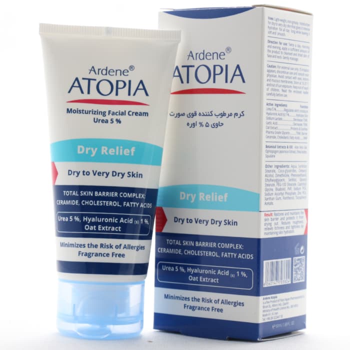 کرم مرطوب کننده قوی صورت 5% اوره درای ریلیف آردن آتوپیا — تصویر ۵