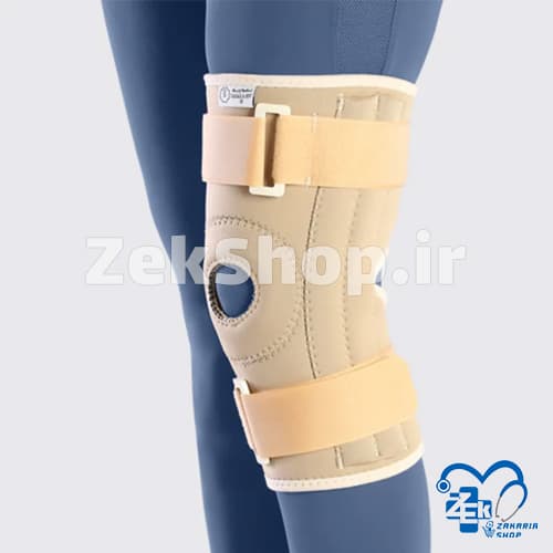 زانو بند نئوپرن چهار فنره قابل تنظیم طب و صنعت Neoprene Adjustable Knee Stabilizer