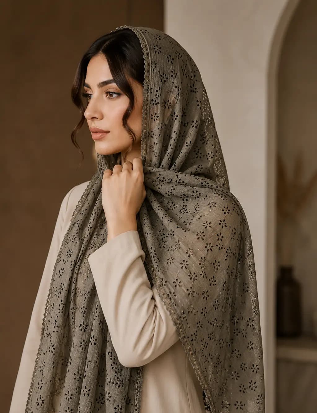 شال حریر مخمل کوب وارداتی