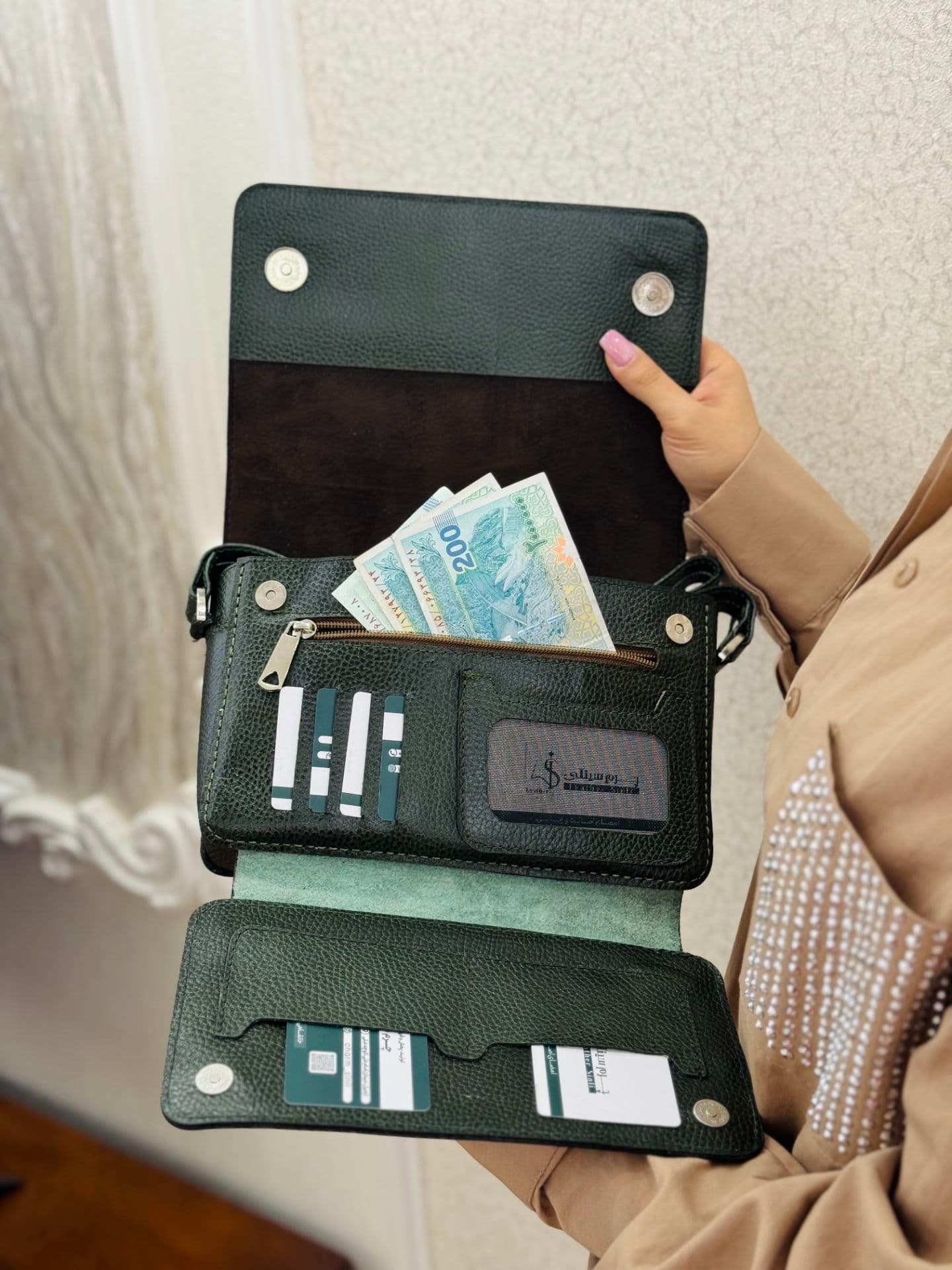 کیف چرم طبیعی مدل یاسمن — تصویر ۱۱