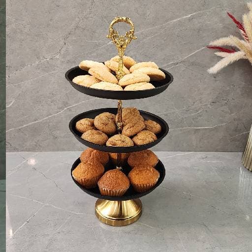 شیرینی خوری 3 طبقه مشکی — تصویر ۳