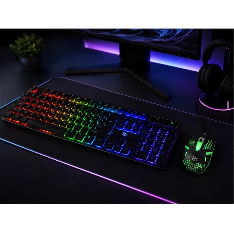 کیبورد و ماوس گیمینگ یوسیتک مدل CO 3080G نورپردازی RGB — تصویر ۷