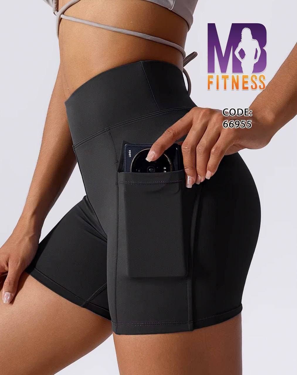 شورتک ورزشی زنانه MBFITNESS کد ۶۶۹۵۵ | شورتک جیب‌دار لاکرا | گالری سنجاقک — تصویر ۶