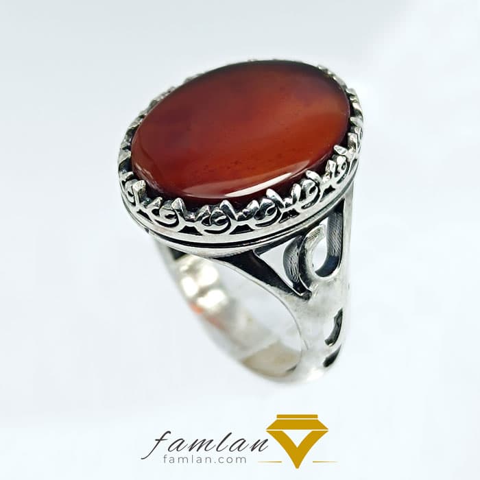 انگشتر نقره مردانه عقیق سرخ کد 2867