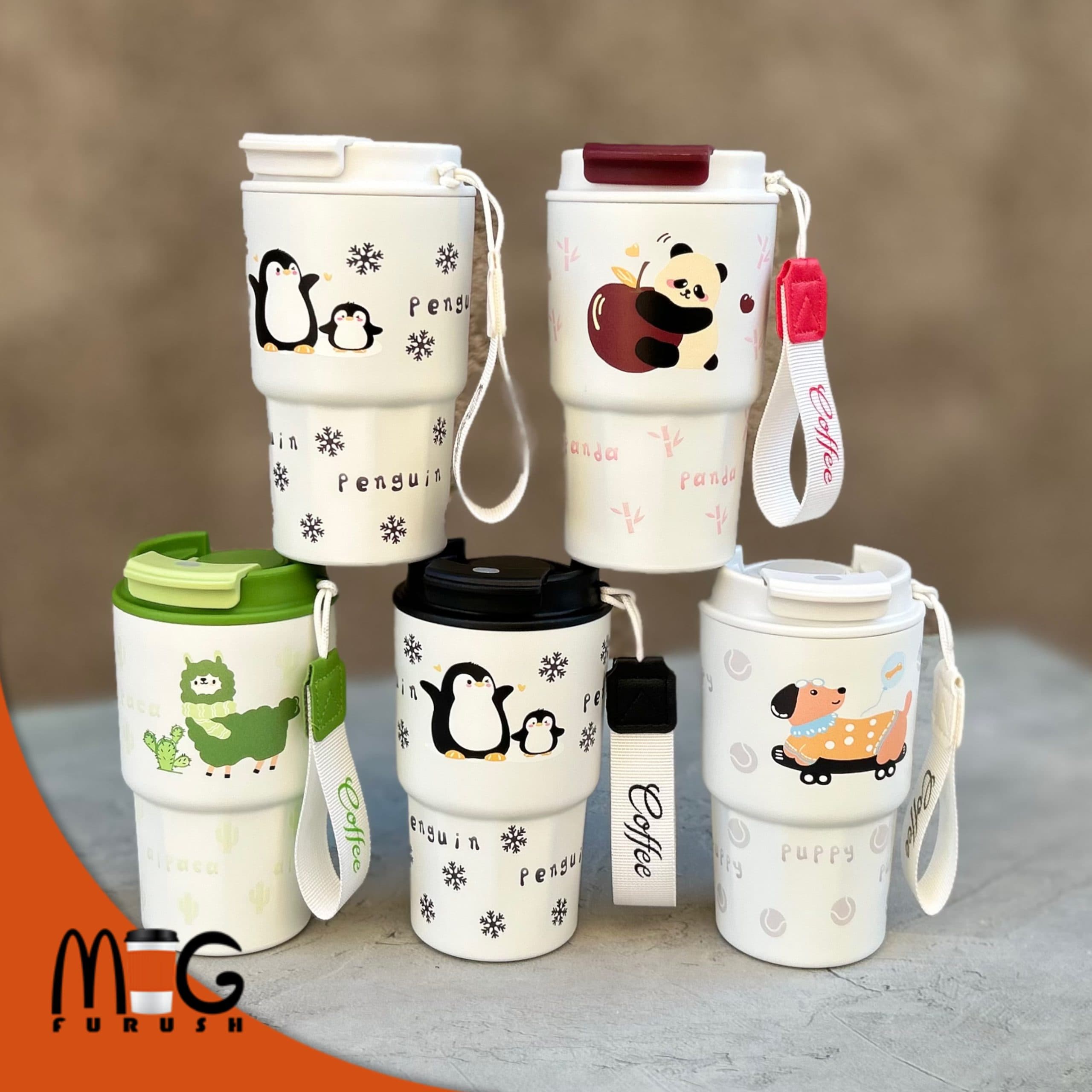 تراول ماگ بنددار کافی coffee طرح حیوانات — تصویر ۲