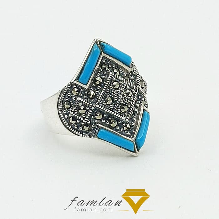 انگشتر نقره زنانه میناکاری سنتی کد 2765 — تصویر ۶