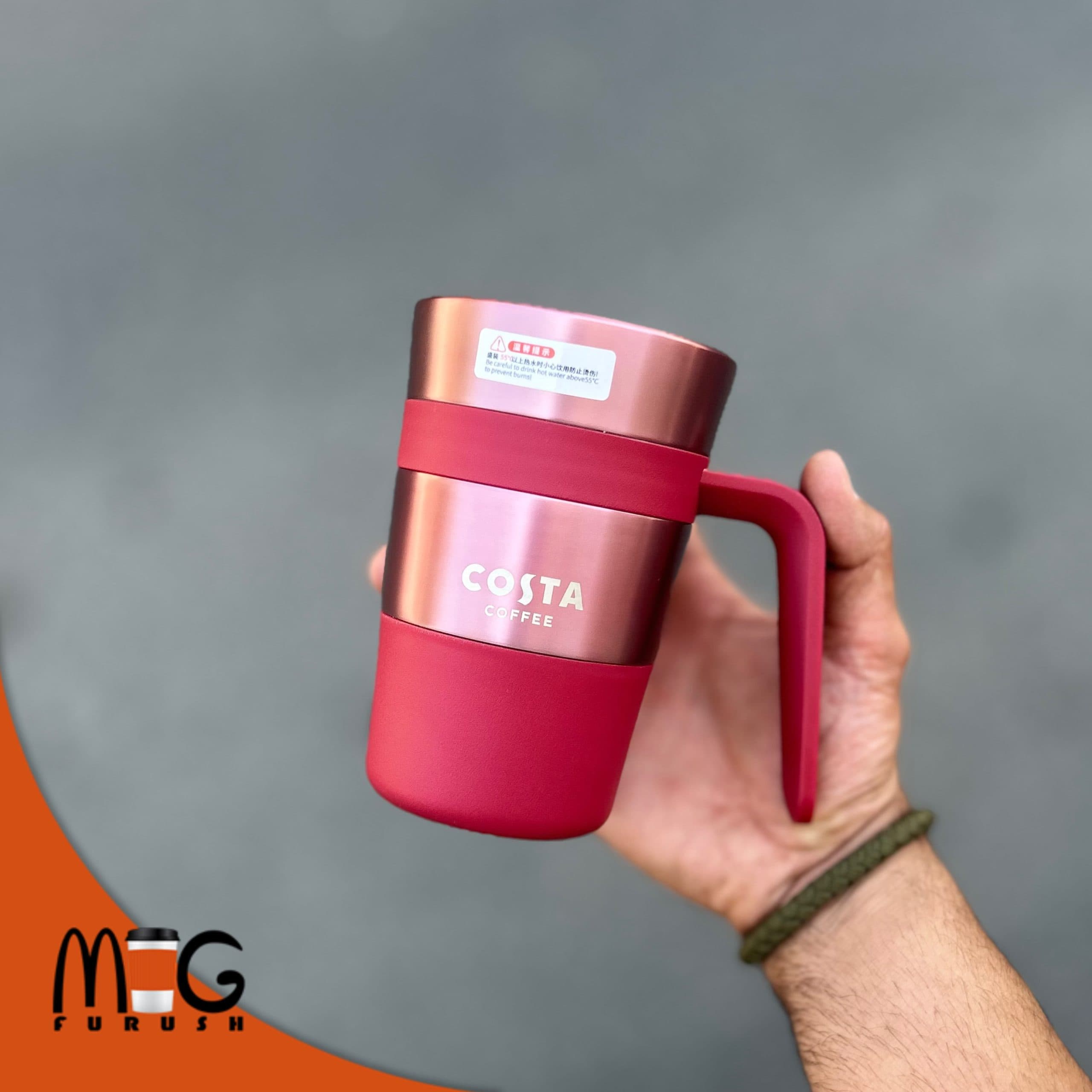 تراول ماگ دسته دار زرشکی برند کاستا کافی costa coffee — تصویر ۹