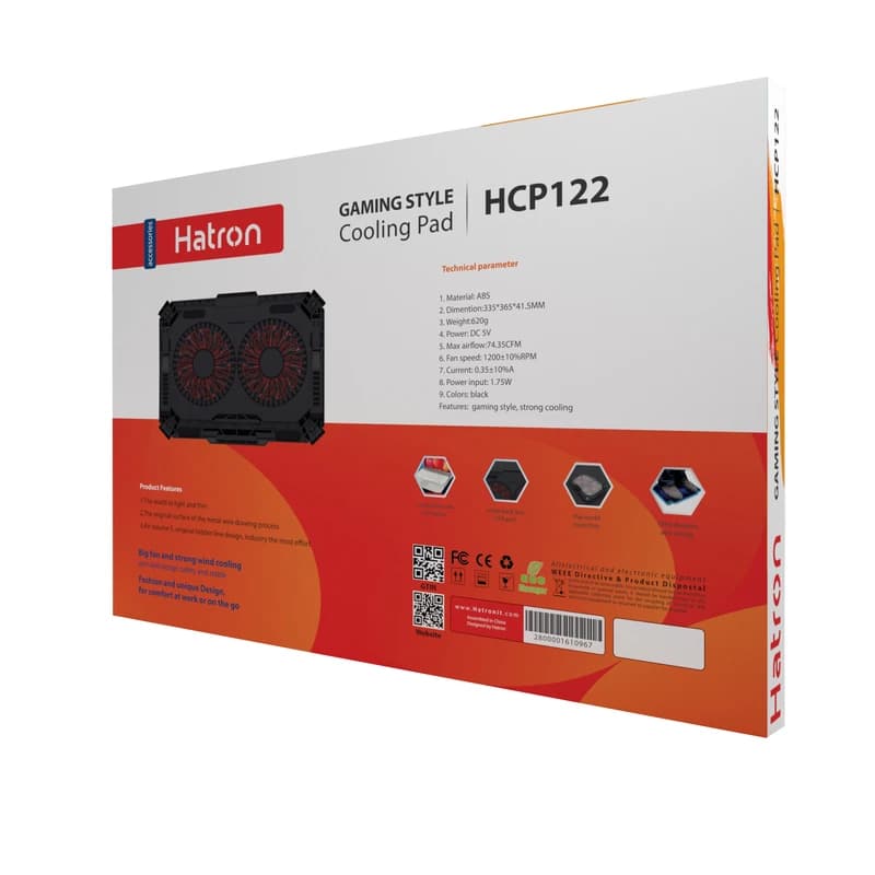 پایه خنک کننده لپ تاپ هترون مدل HCP122 — تصویر ۵