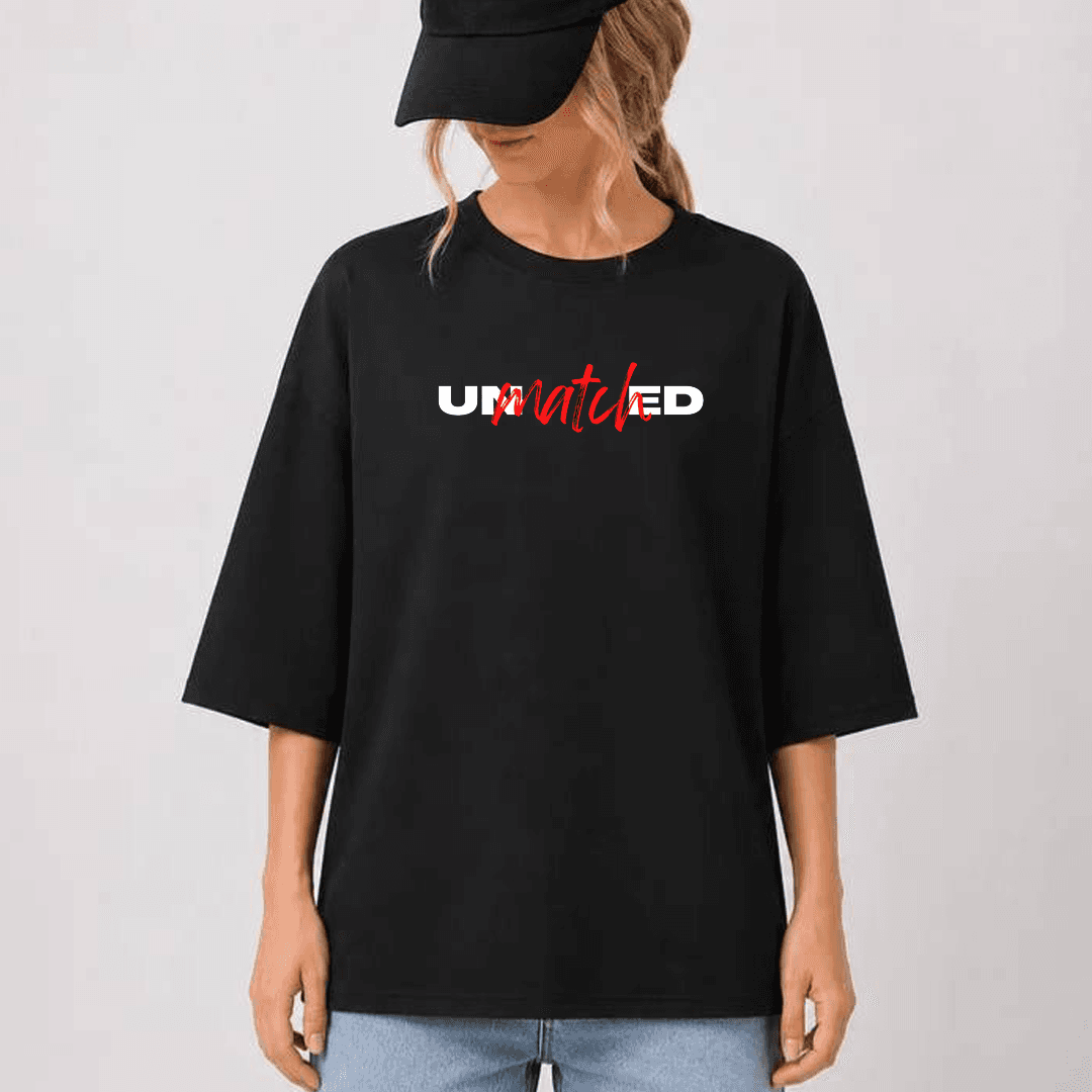 تیشرت باکسی زنانه طرح unmatched عمده