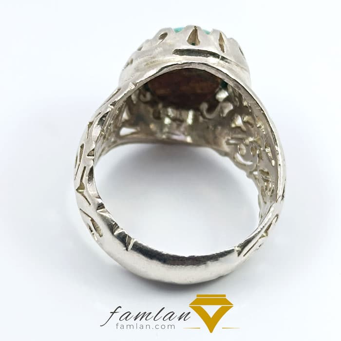 انگشتر نقره مردانه فیروزه نیشابور کد 2875 — تصویر ۵