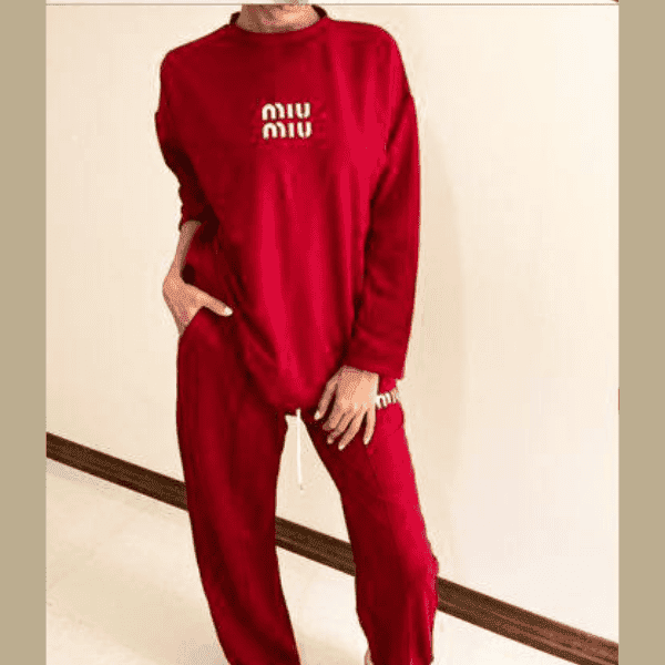 ست دورس و شلوار زنانه طرح miumiu عمده(7 عددی)