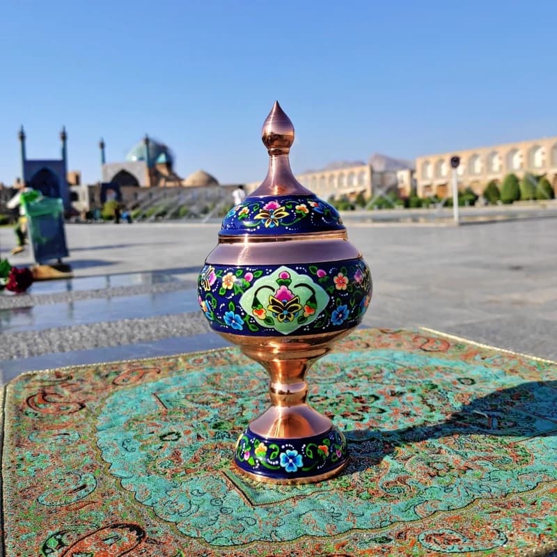 ست شکلات خوری 23 سانت و گلدان 20 سانتی مس و پرداز — تصویر ۲