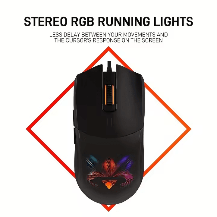ماوس گیمینگ با سیم جدل (JEDEL) مدل GM1320 | نورپردازی RGB هفت‌رنگ — تصویر ۲
