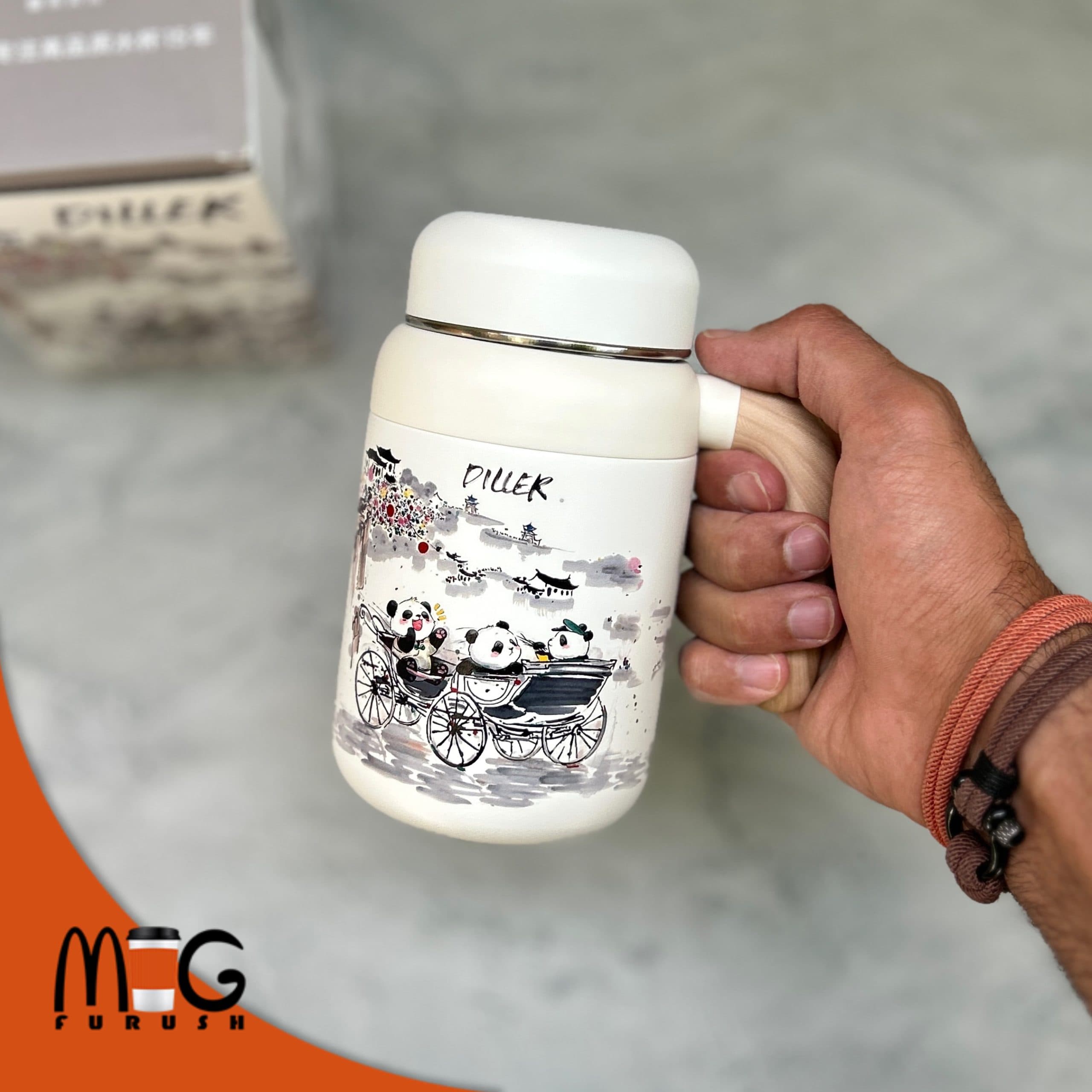 تراول ماگ دسته چوبی پاندا diller دیلر — تصویر ۱۰