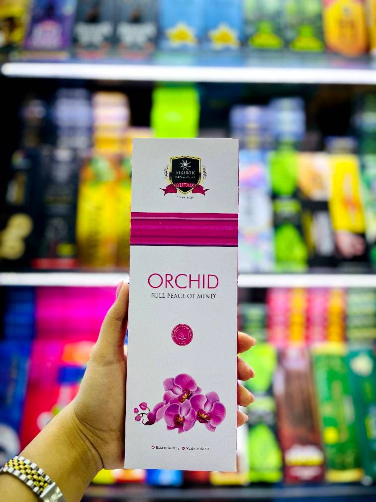 عود دست ساز آلوکیک ALAUKIK محصول کشور هندوستان با رایحه ارکیده ORCHID — تصویر ۲