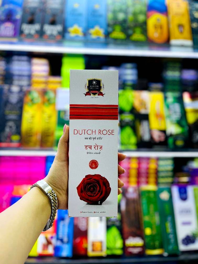 عود دست ساز آلوکیک ALAUKIK محصول کشور هندوستان با رایحه گل رز DUTCH ROSE — تصویر ۲