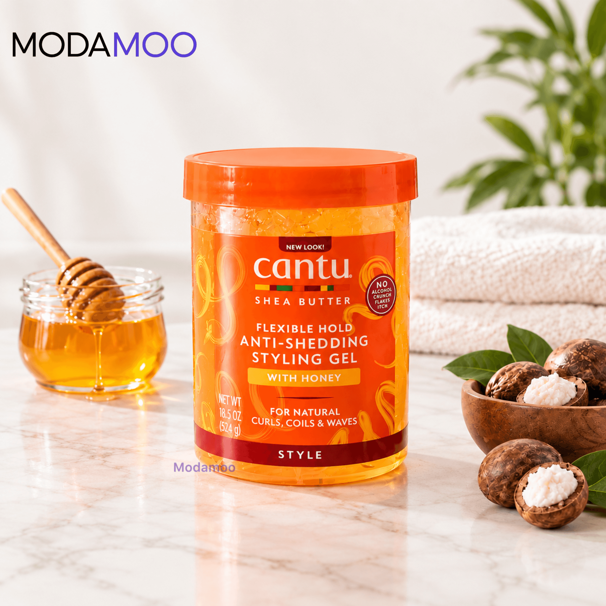 ژل ضد ریزش و حالتدهنده مو کنتو با عسل Cantu Shea Butter Flexible Hold Anti-Shedding Styling Gel — تصویر ۵