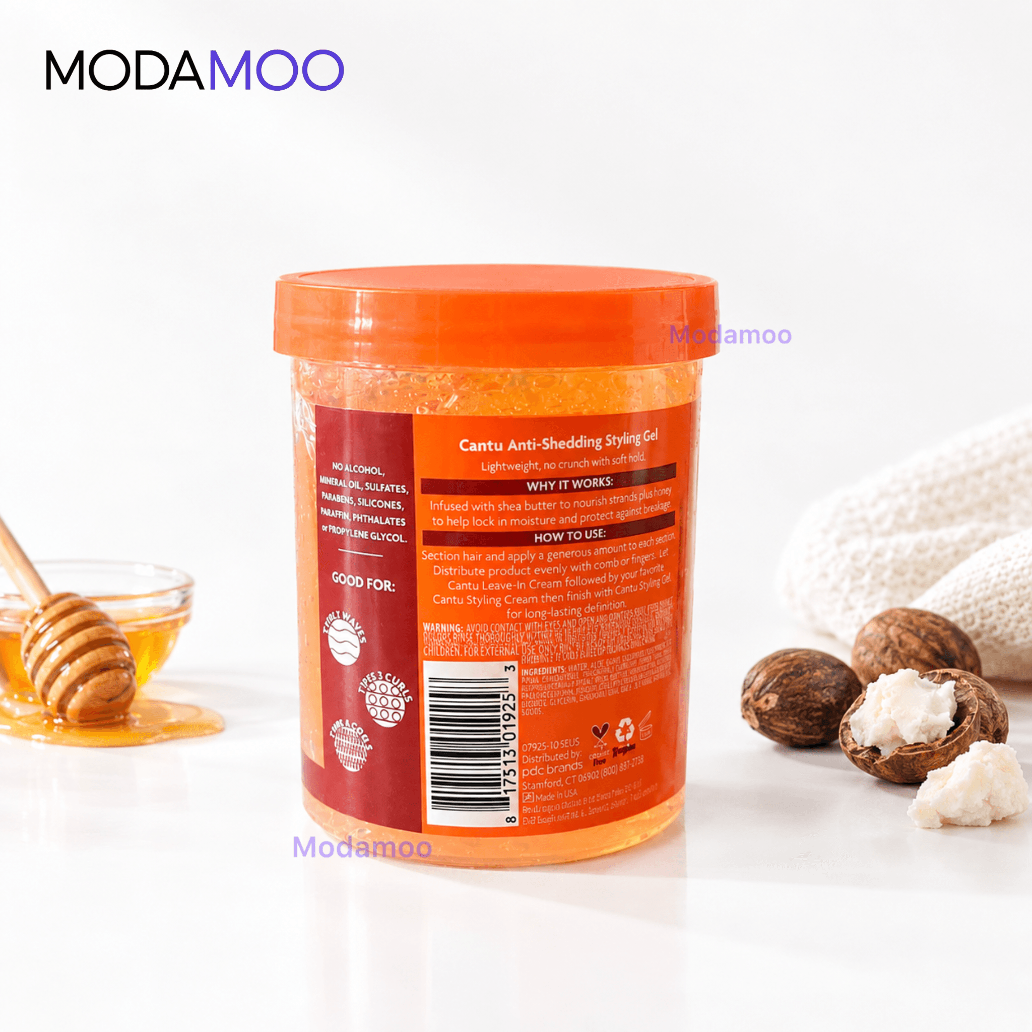 ژل ضد ریزش و حالتدهنده مو کنتو با عسل Cantu Shea Butter Flexible Hold Anti-Shedding Styling Gel — تصویر ۸
