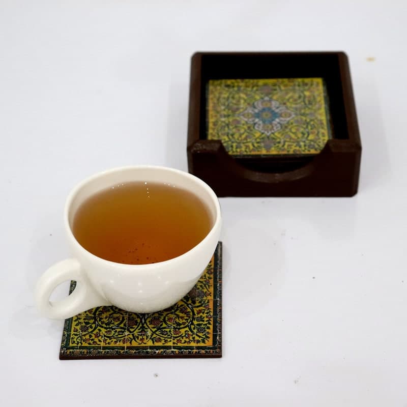زیرلیوانی طرح کاشی مجموعه 6 عددی — تصویر ۵