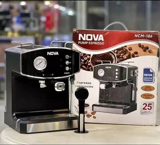 اسپرسوساز نوا رنگ مشکی ۲۵ بار درجه دار مدل NCM-186 — تصویر ۲