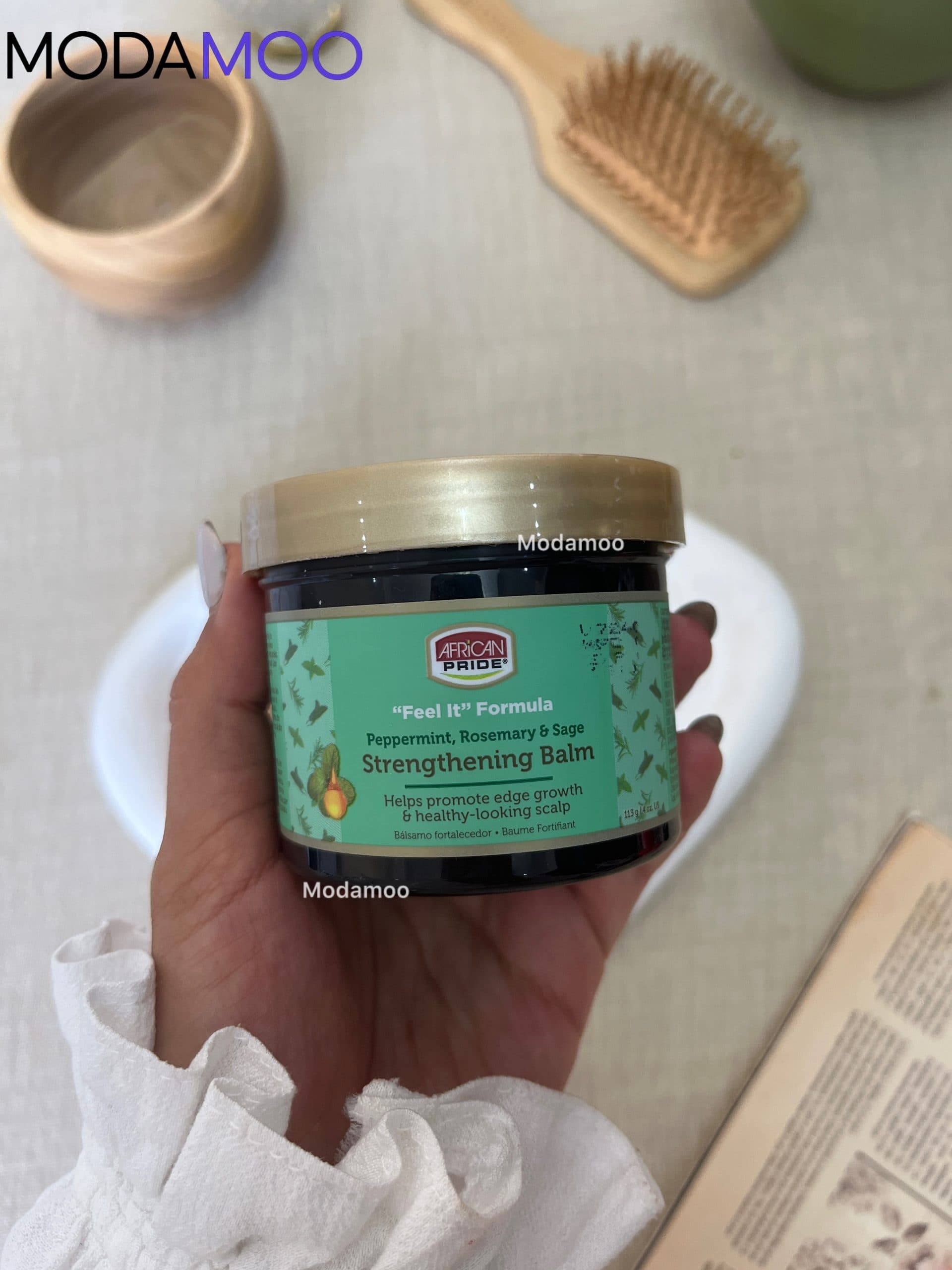 بالم ضد مو خوره و ضد ریزش رزماری افریکن پراید African Pride Peppermint, Rosemary & Sage Strengthening Balm — تصویر ۶