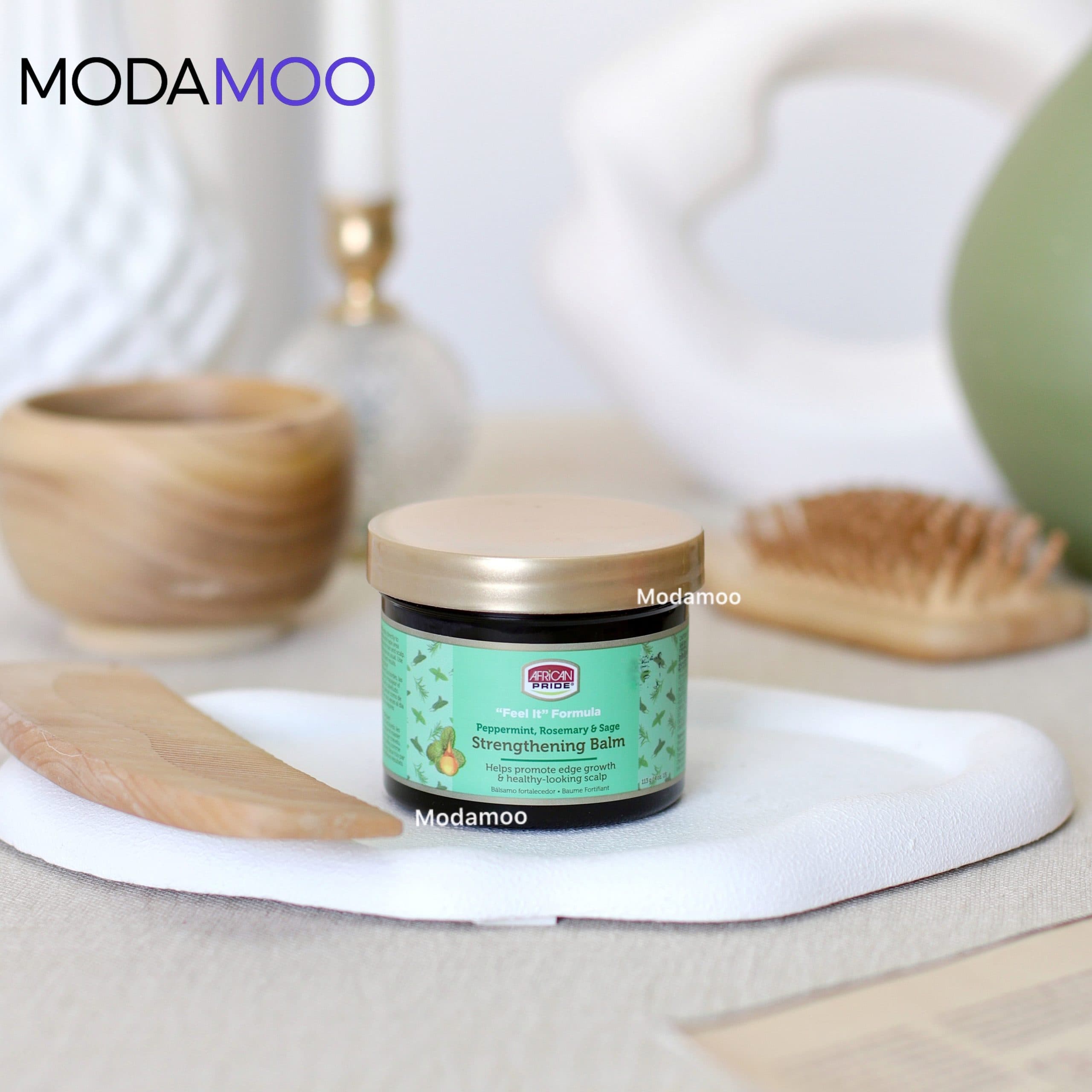 بالم ضد مو خوره و ضد ریزش رزماری افریکن پراید African Pride Peppermint, Rosemary & Sage Strengthening Balm