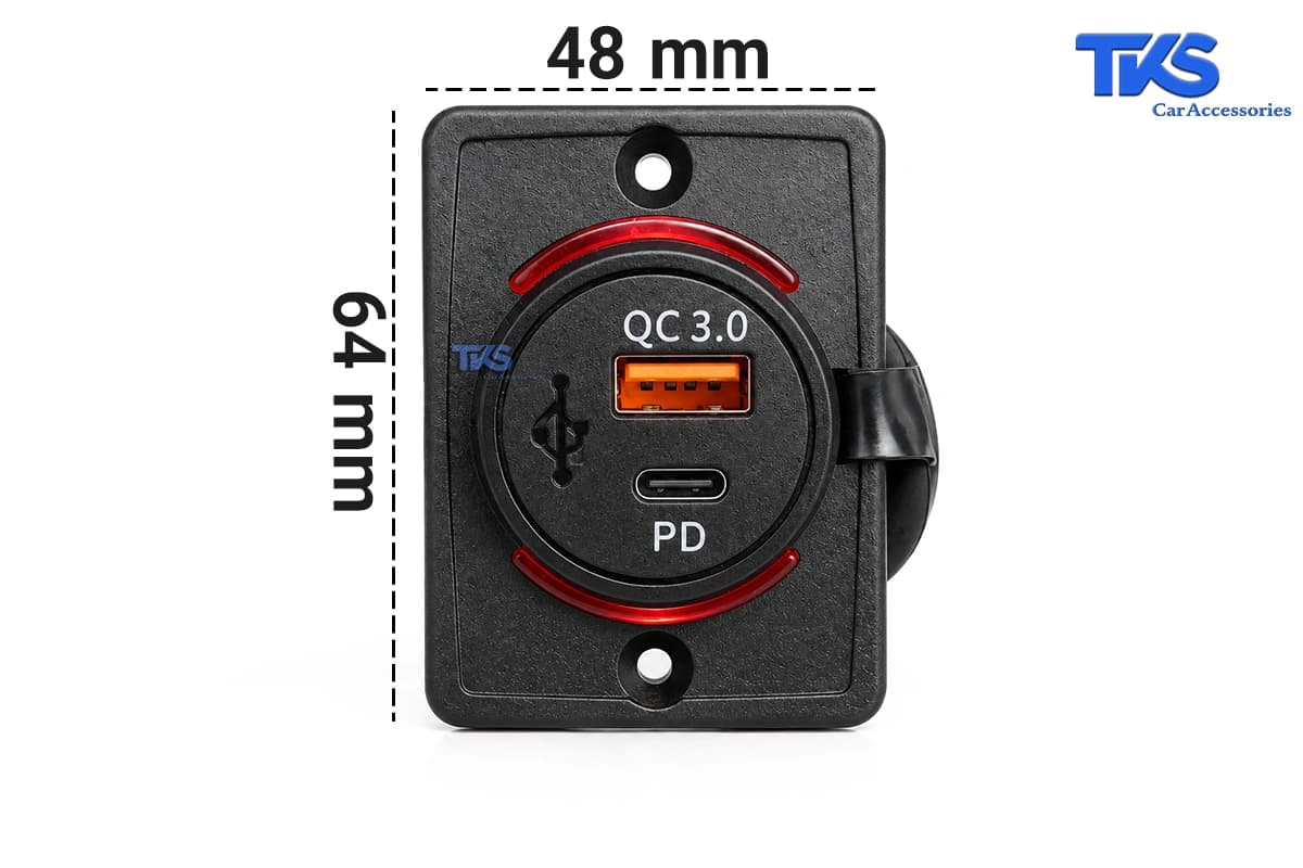 پنل شارژر USB روکار خودرو کد TK27 — تصویر ۸