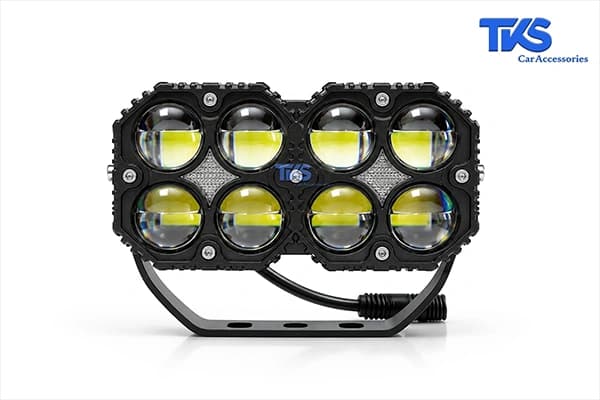 پروژکتور آفرودی کد 195، 8 لنز LED دو رنگ با دیلایت سفید، فلاشر نارنجی و نور کمبو