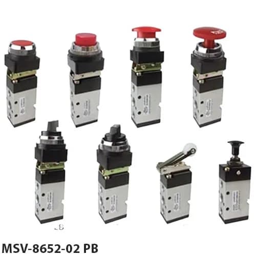 شیر پنوماتیک مکانیکی (میکروسوئیچ) 5/2 سایز 1/4شاکو MSV-8652-02 PB — تصویر ۲