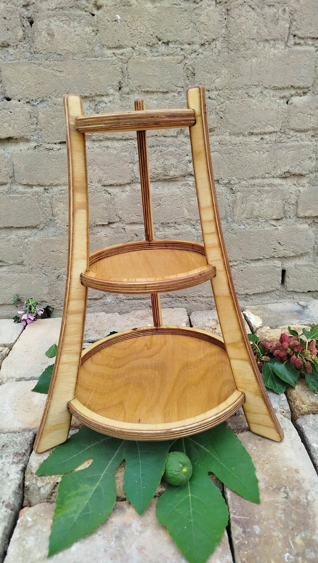 استند پذیرایی چوبی 3 طبقه دایره 502 — تصویر ۵