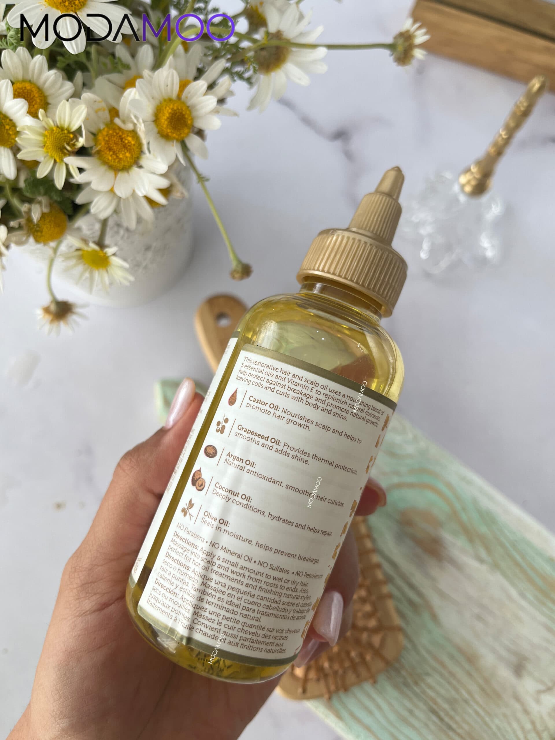 روغن مو درمانی ومراقبتی افریکن پراید (اصل) – African Pride Moisture Miracle 5 Essential Oils — تصویر ۶