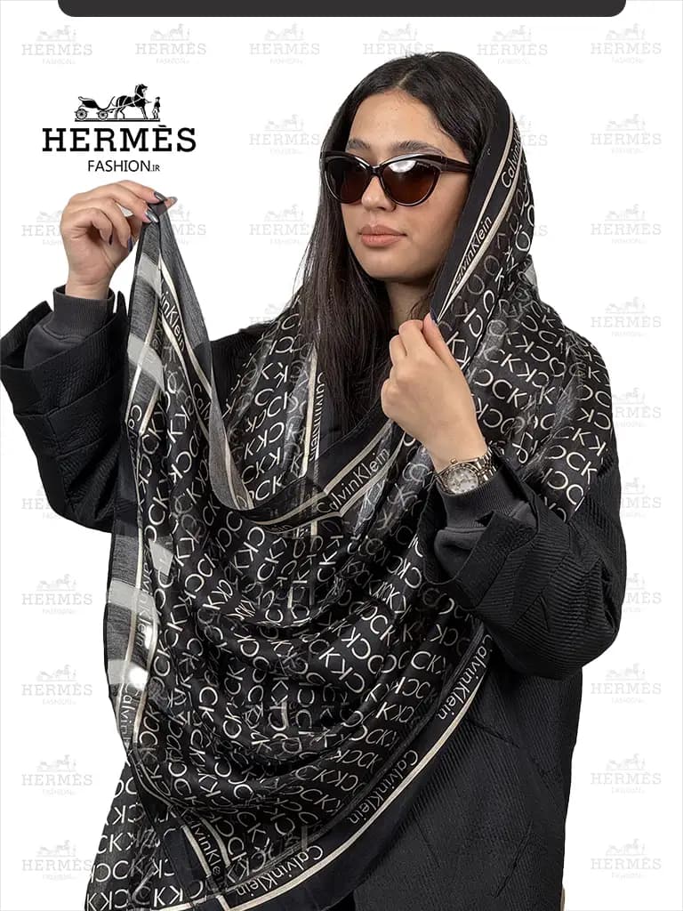 شال ابریشمی میله‌ای کلوین کلین — تصویر ۹