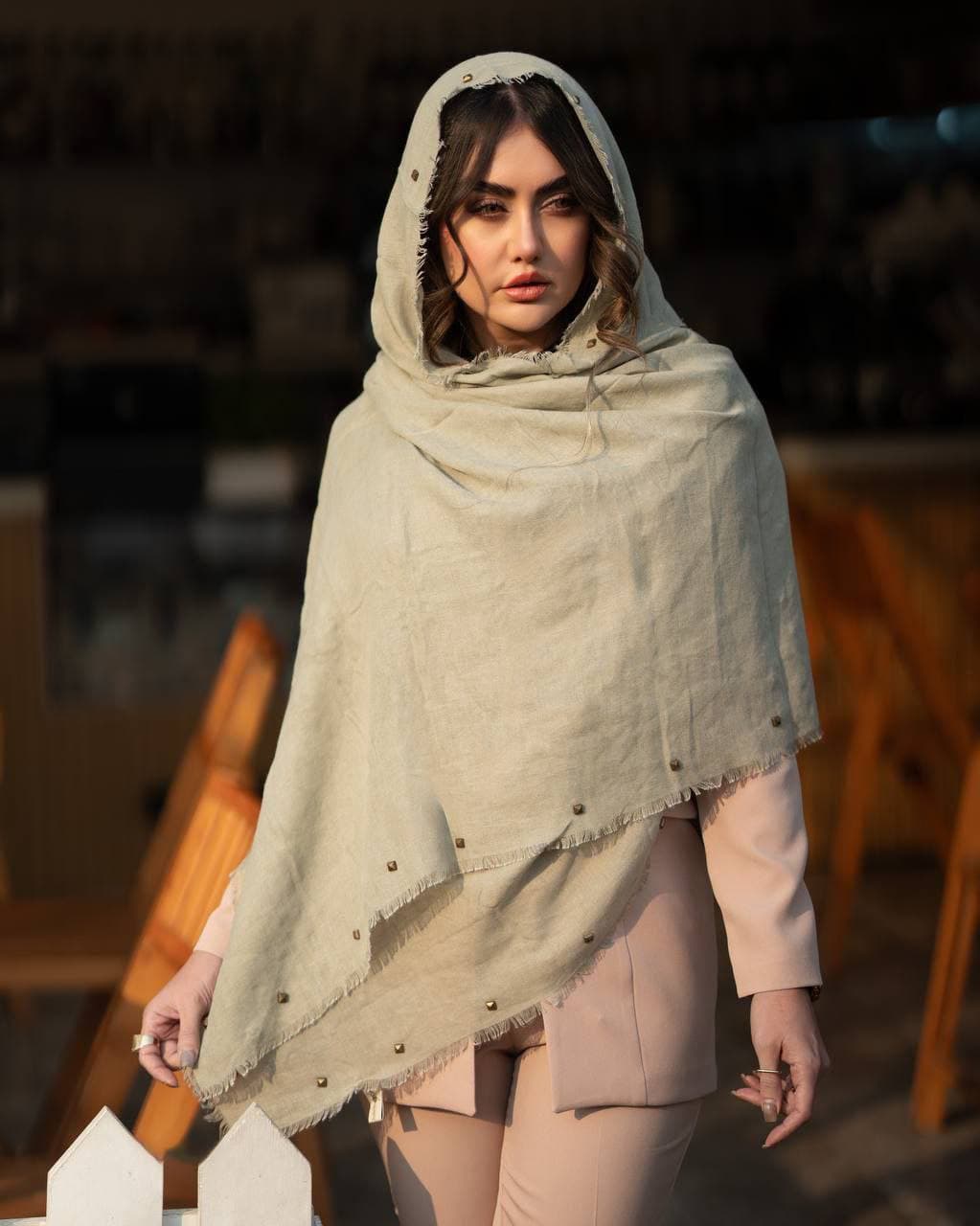شال کنفی چهار طرف ریشه حاشیه پانچی — تصویر ۲