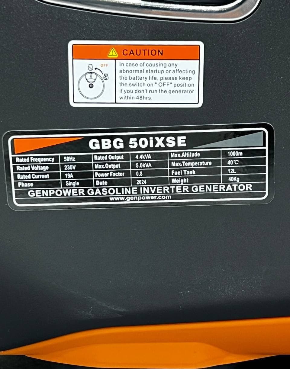 موتور برق اینورتری 5000 وات جن پاور مدل GBG50iXSE اورجینال — تصویر ۳