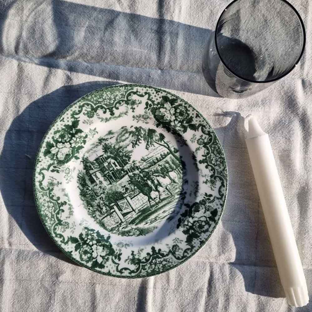 بشقاب طرح انگلیسی رنگ سبز(778) — تصویر ۲